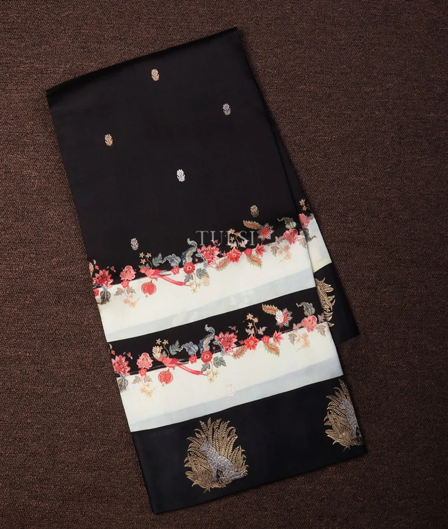 Off-White Banaras Silk Saree T709042-image