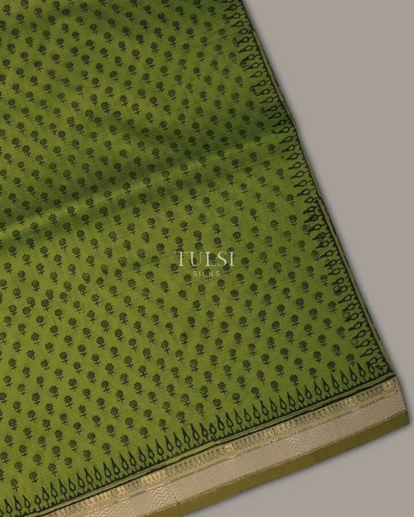 Light Green Maheshwari Printed Cotton Saree T697646-image
