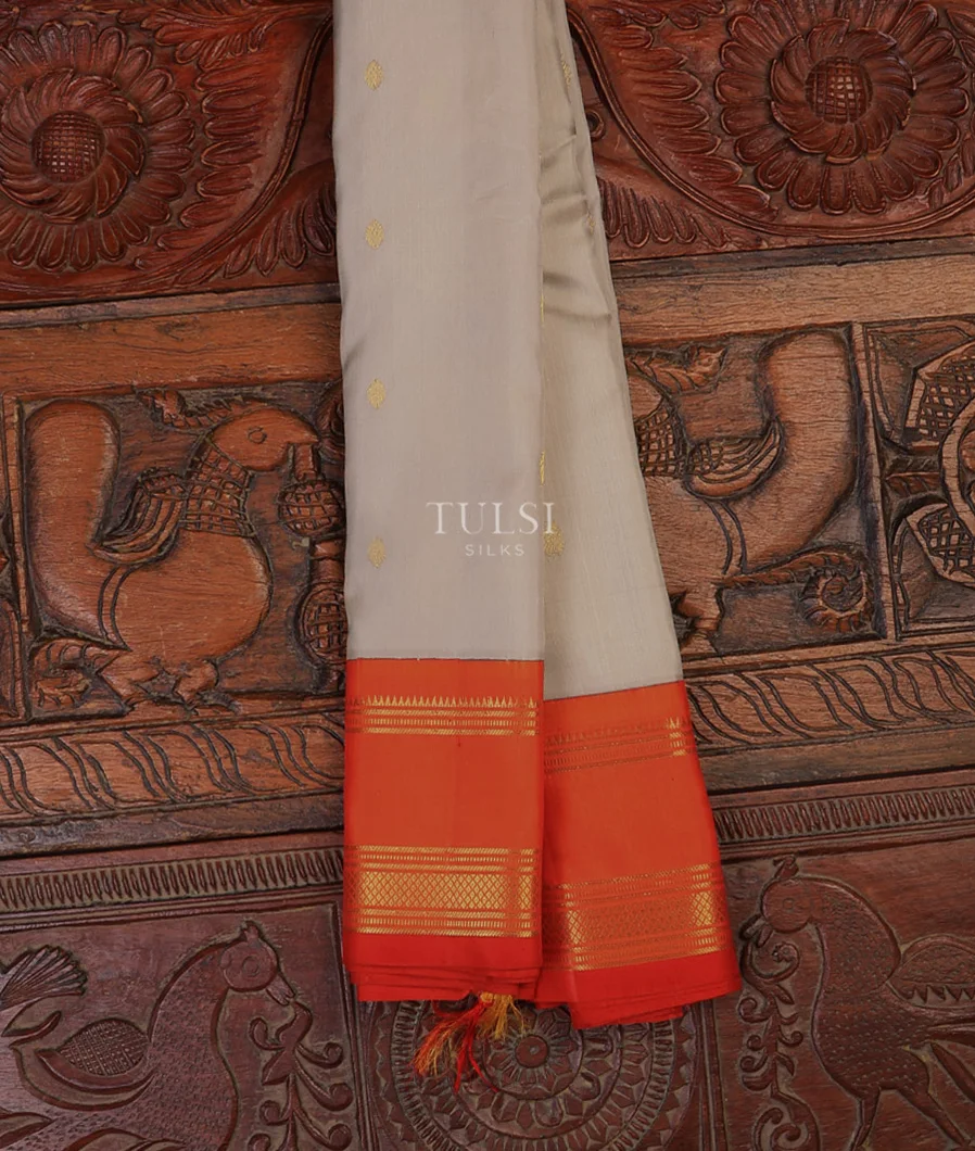 Off-White Gadwal Silk Saree T718862-image