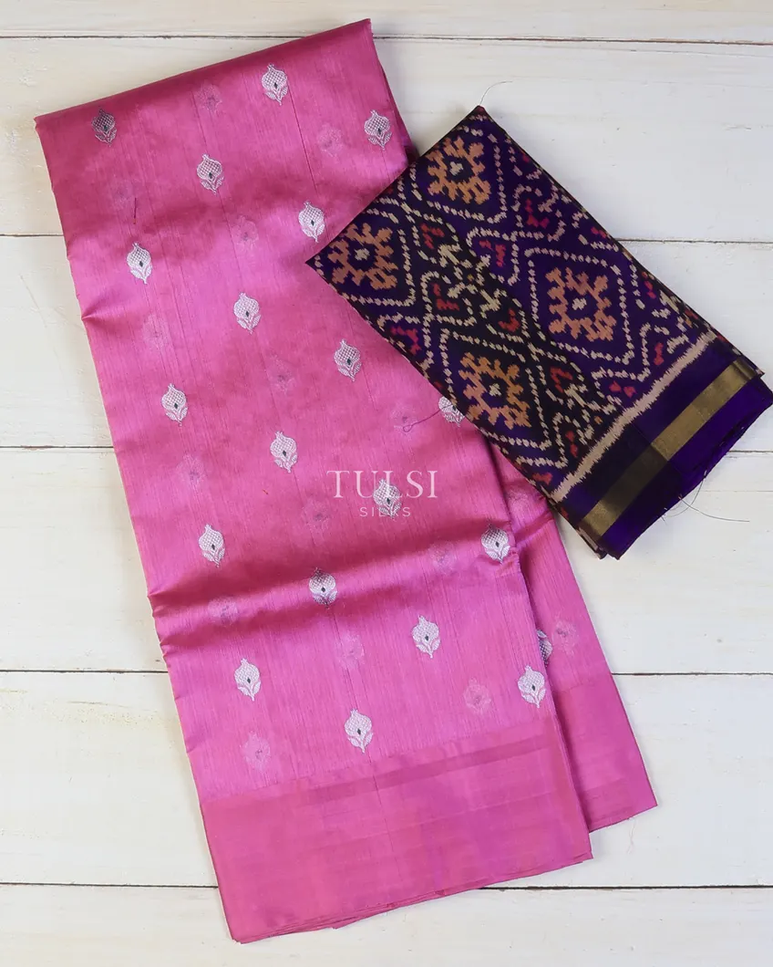 Pink Chanderi Silk Saree T716621-image