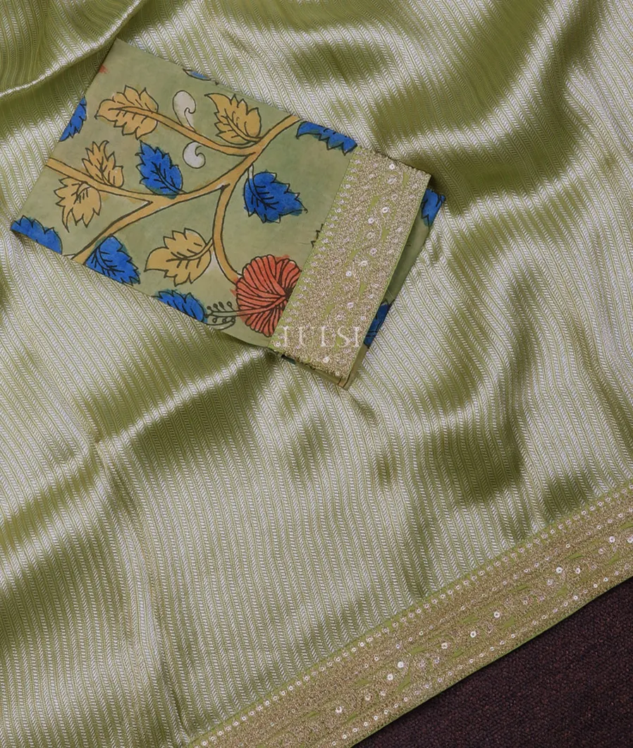 green-art-crepe-tissue-silk-saree-with-kalamkari-blouse-t719215-t719215-d