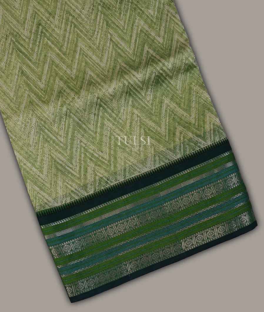 Green Chanderi Cotton Saree T703913-image