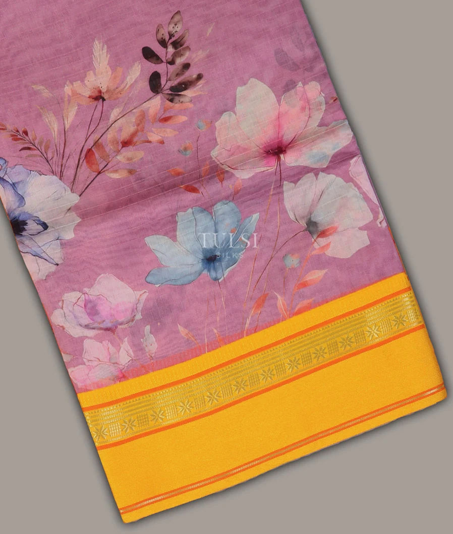 Lavender Chanderi Cotton SareeT703804-image