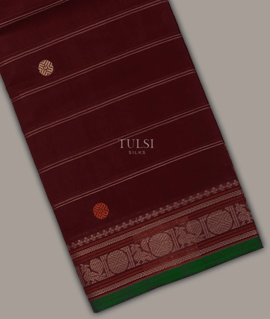Maroon Kanchi Handwoven Cotton Saree T717027-image