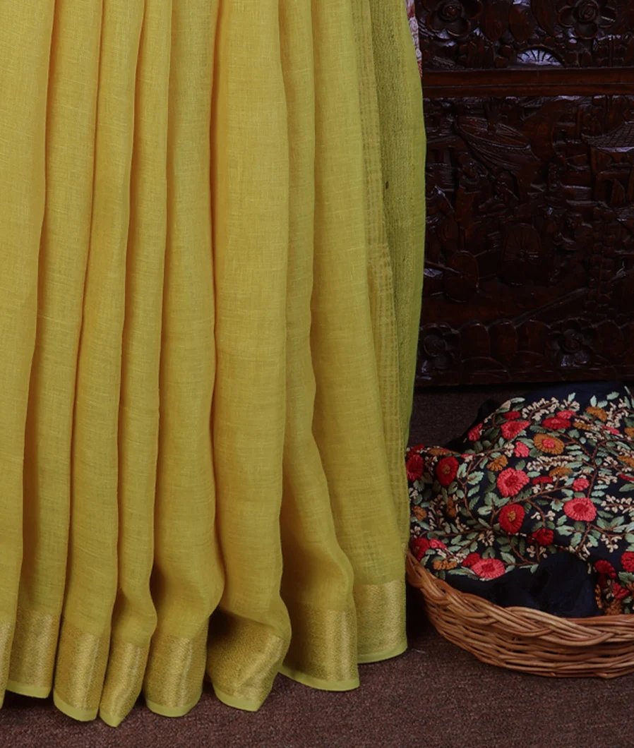 greenish-yellow-handwoven-linen-saree-t707649-t707649-e