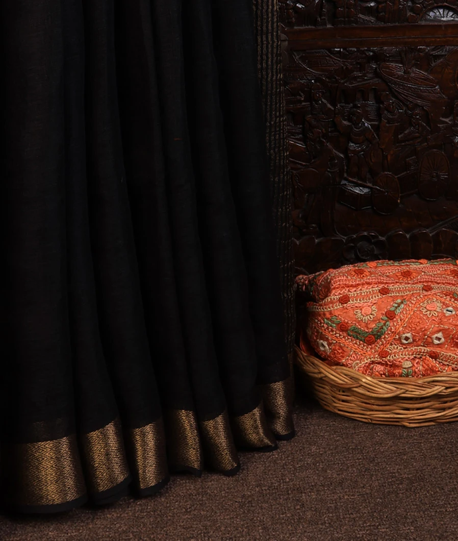 black-handwoven-linen-saree-t707647-t707647-e