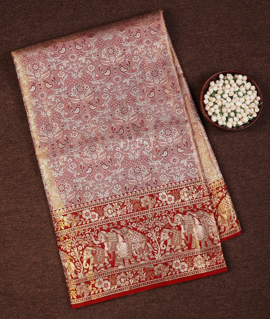 Pink Handwoven Kanjivaram Tissue Silk Saree T715977-image