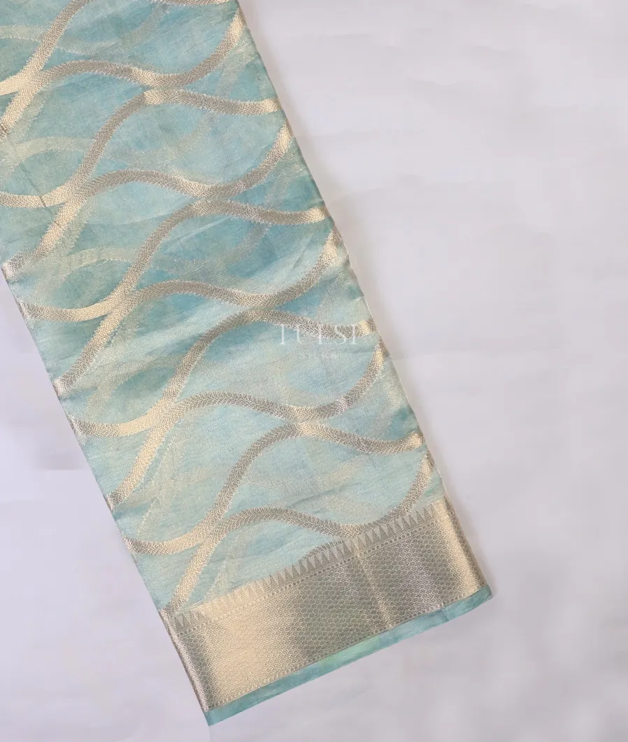 Light Blue Banaras Tissue Organza Saree T708844-image