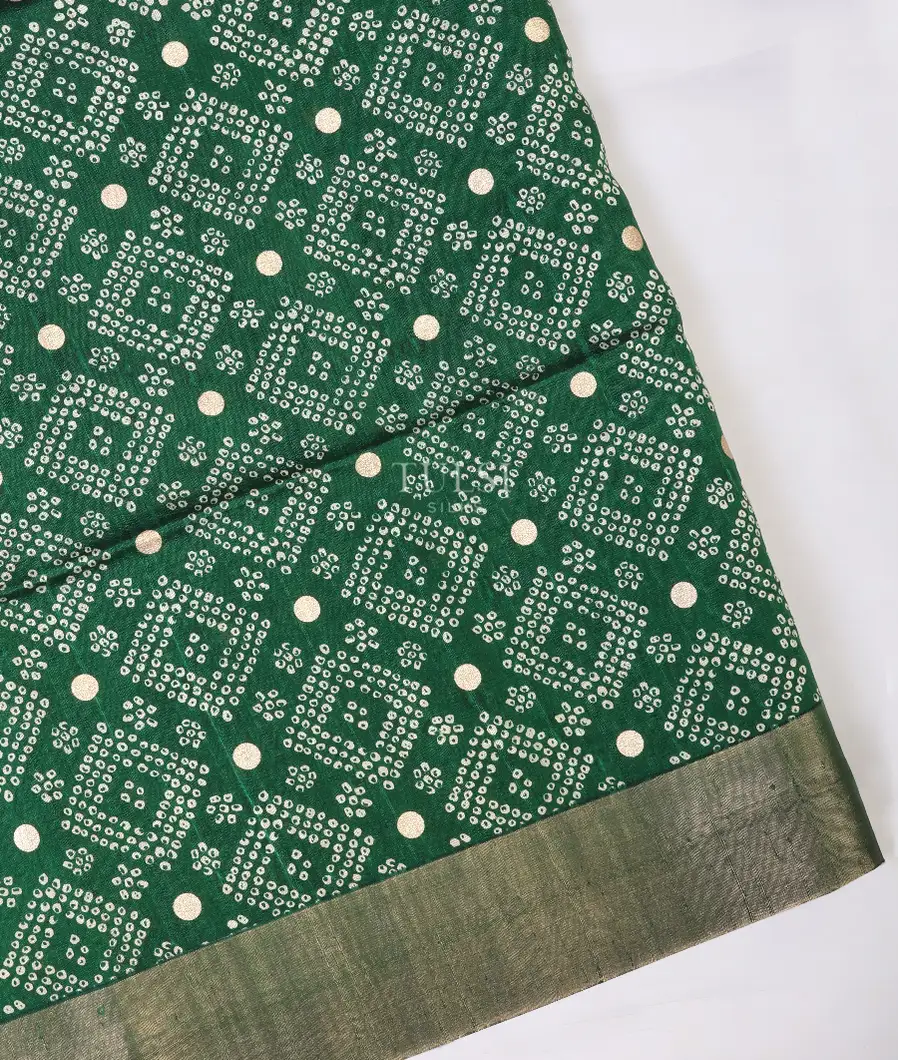 Green Printed Raw Silk Saree T658378-image