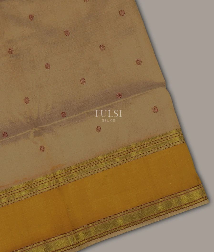 Beige Silk Cotton Saree T719373-image