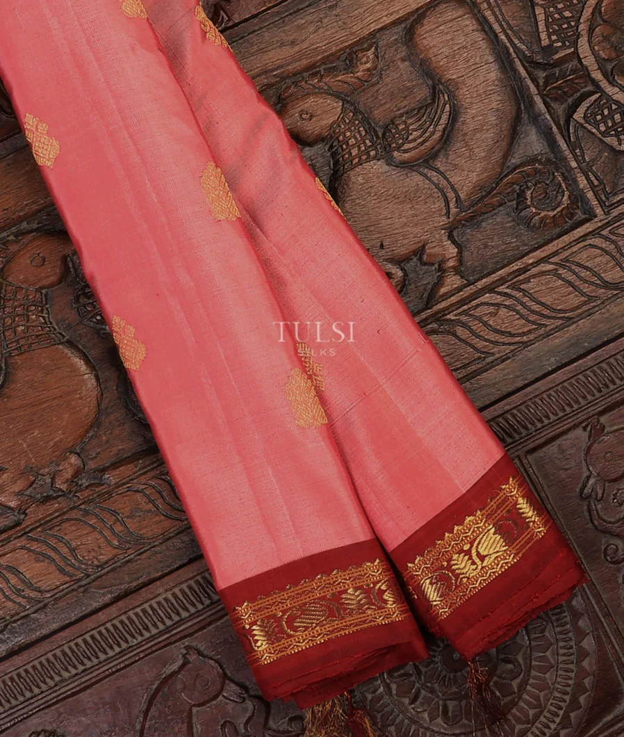 Peach Gadwal Silk Saree T718861-image