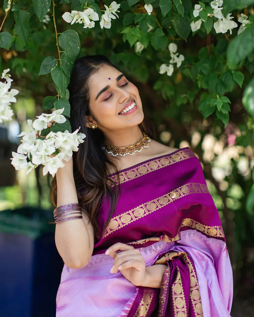 Lavender Kanjivaram Silk Saree T720863-image