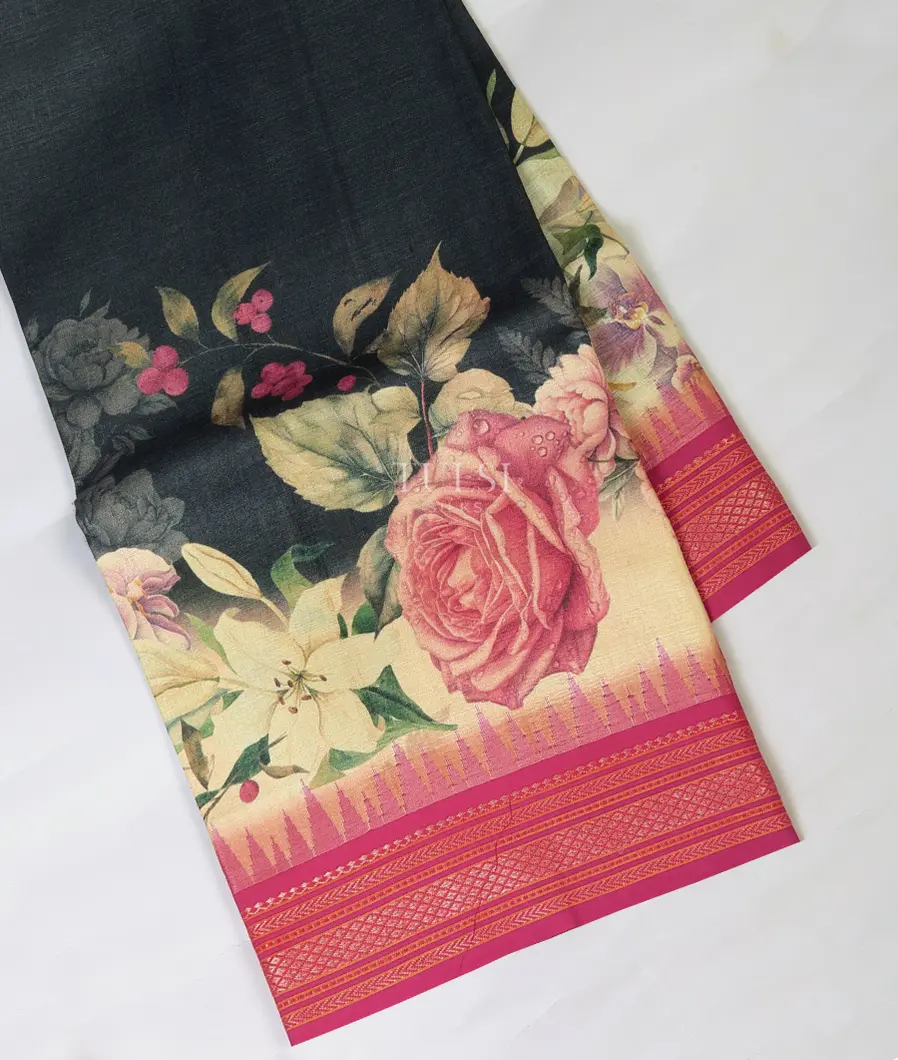 Dark Grey Vidarbha Tussar Saree T640940-image