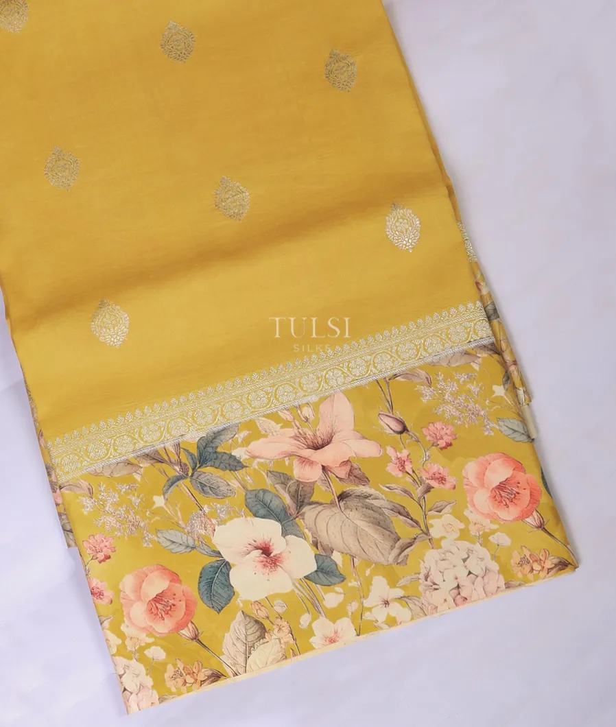 Yellow Banaras Kathan Silk Saree T708672-image