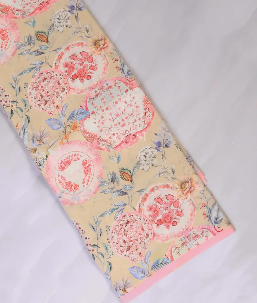 Beige Crepe Silk Saree T706845-image