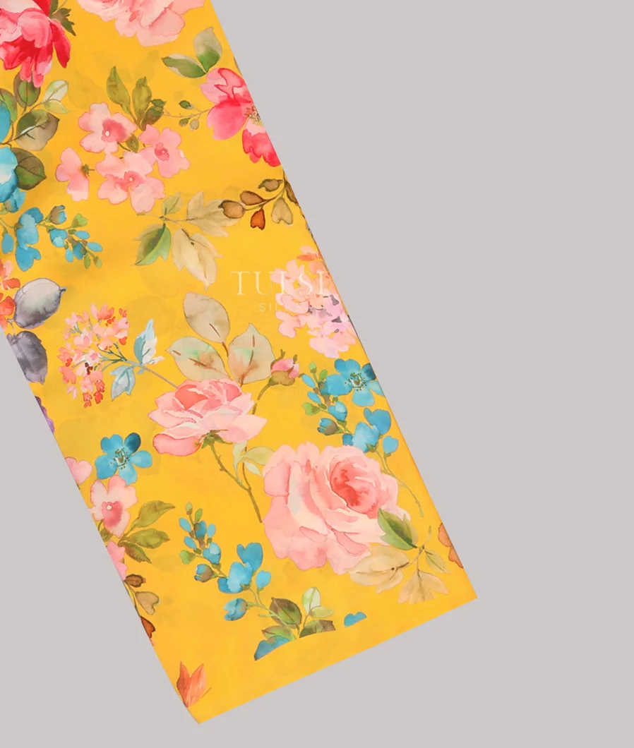 Yellow Crepe Silk Saree T598812-1-image