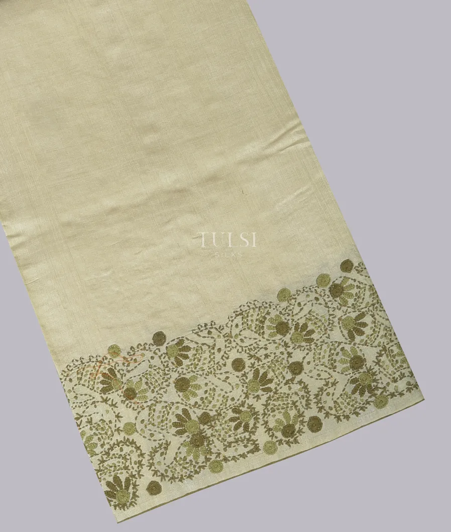 Beige Tussar Embroidery Saree T713739-image