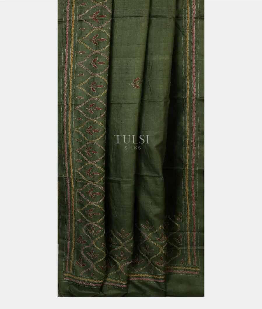 dark-green-tussar-embroidery-saree-t697896-t697896-b