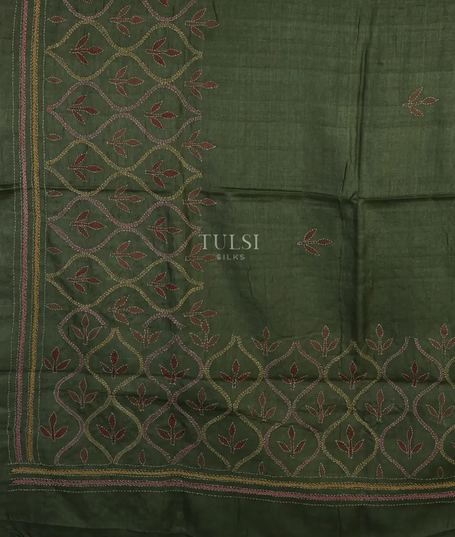 dark-green-tussar-embroidery-saree-t697896-t697896-d