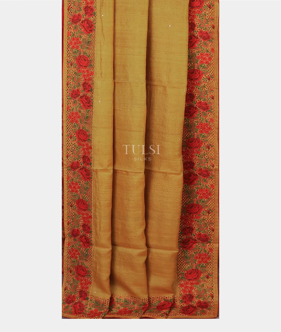 yellow-tussar-cutwork-saree-t713747-t713747-b