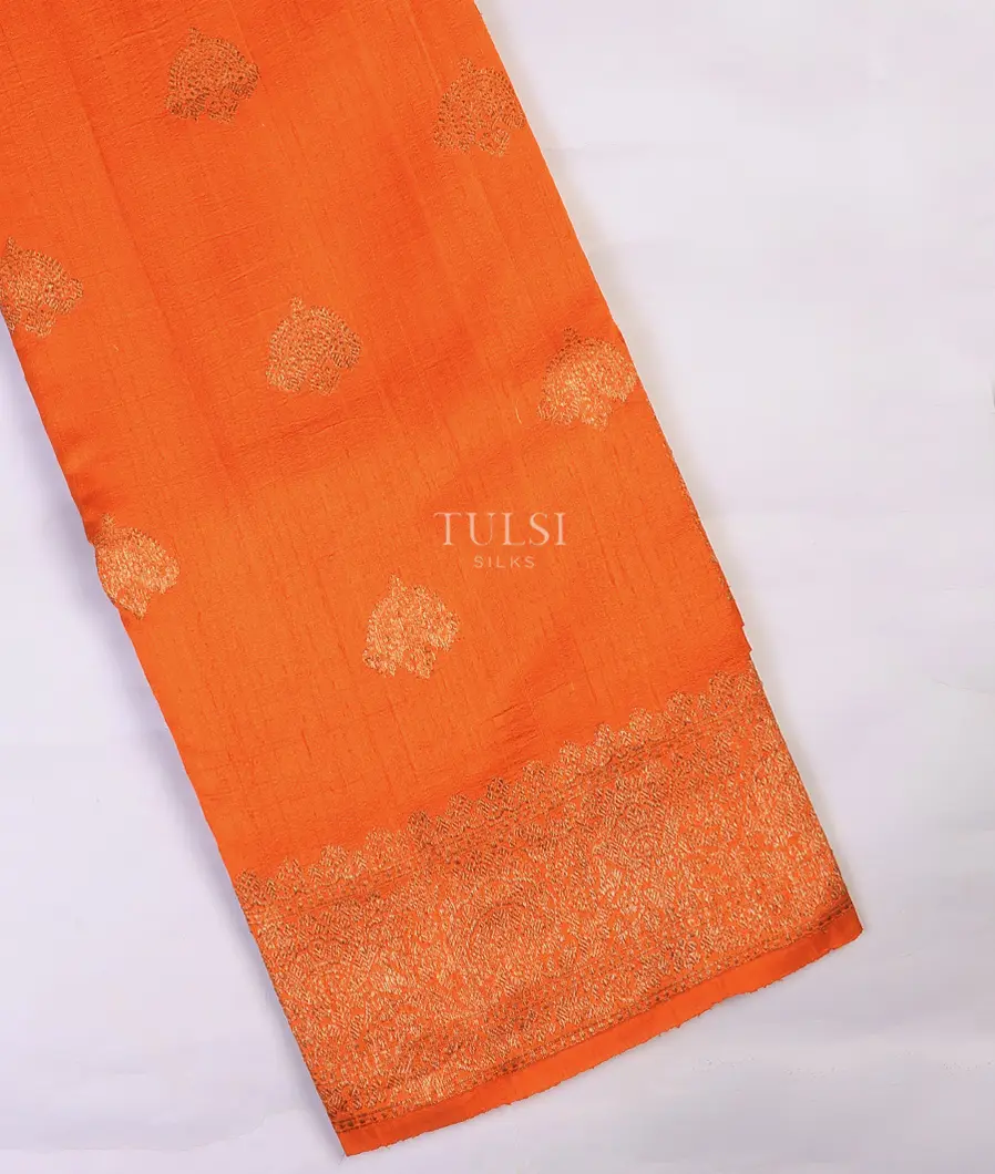 Rust Banaras Tussar Saree T711149-image