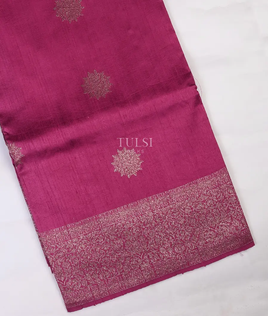 Purple Banaras Tussar Saree T709962-image