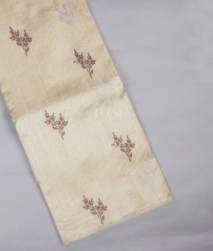 Off-White Banaras Tussar Saree T712897-image