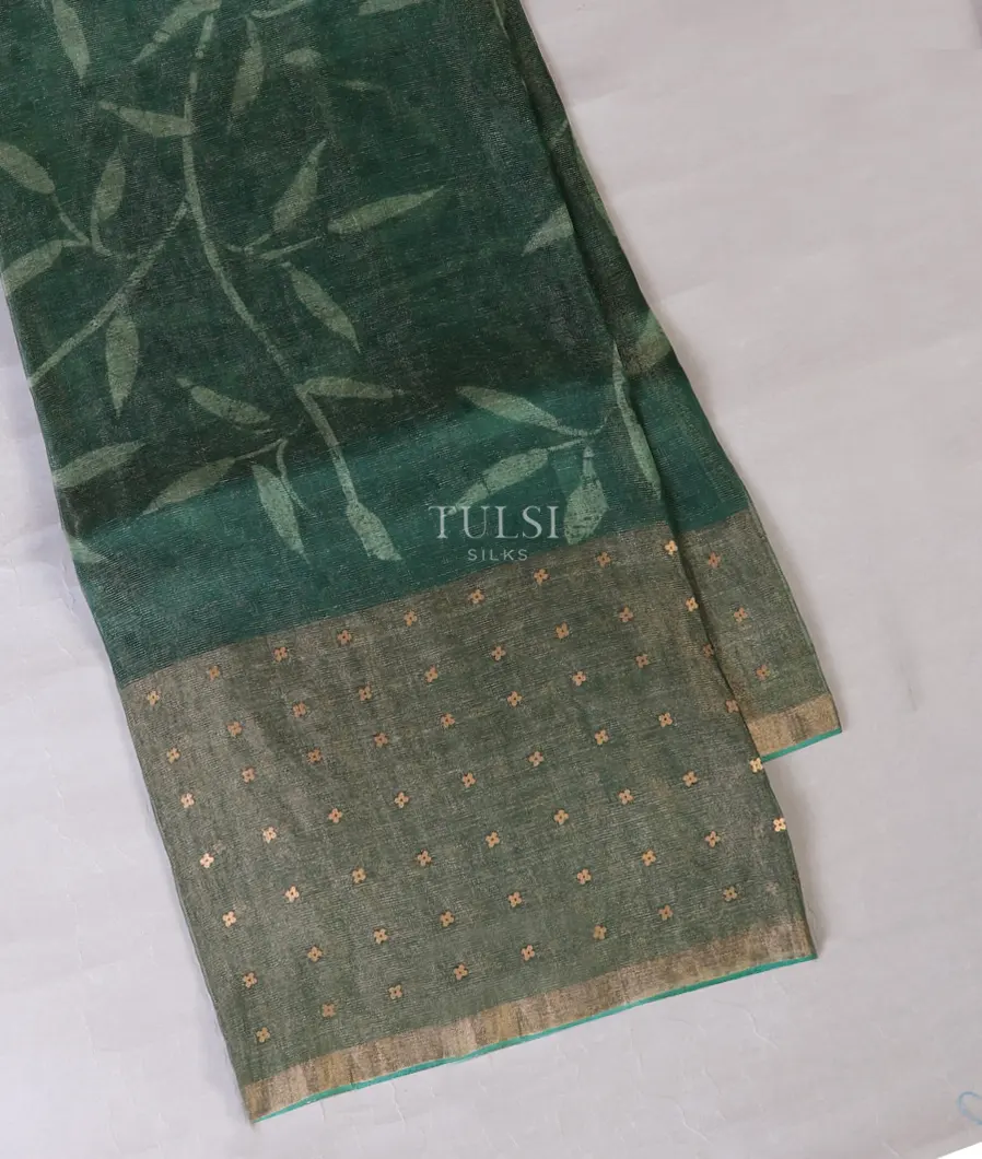 Green Tissue Organza Printed Saree T672312-image