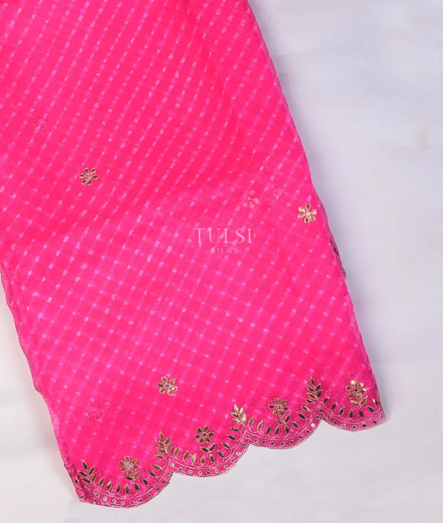Pink Silk Kota Embroidery Saree T703939-image