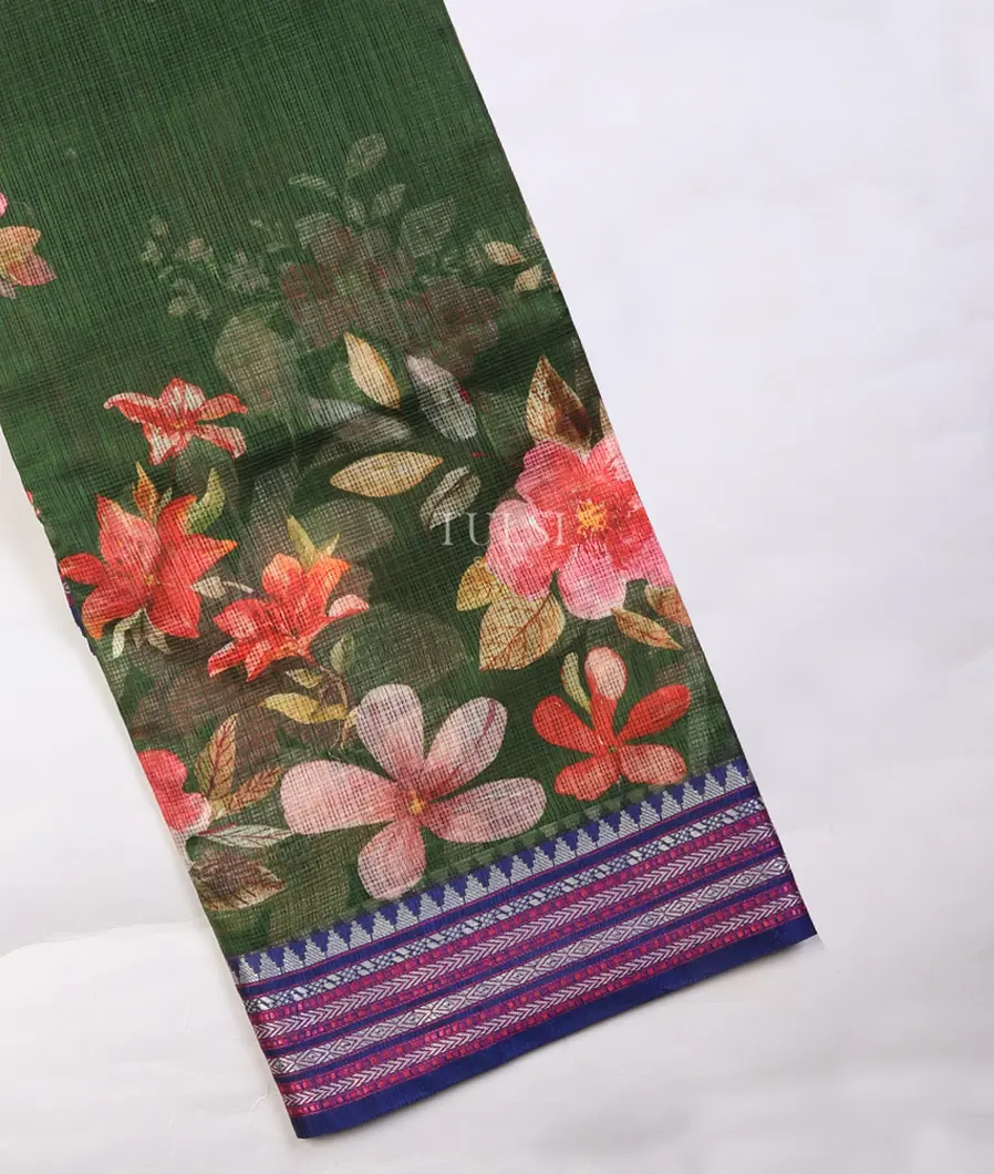 Green Mercerised Cotton Saree T705061-image