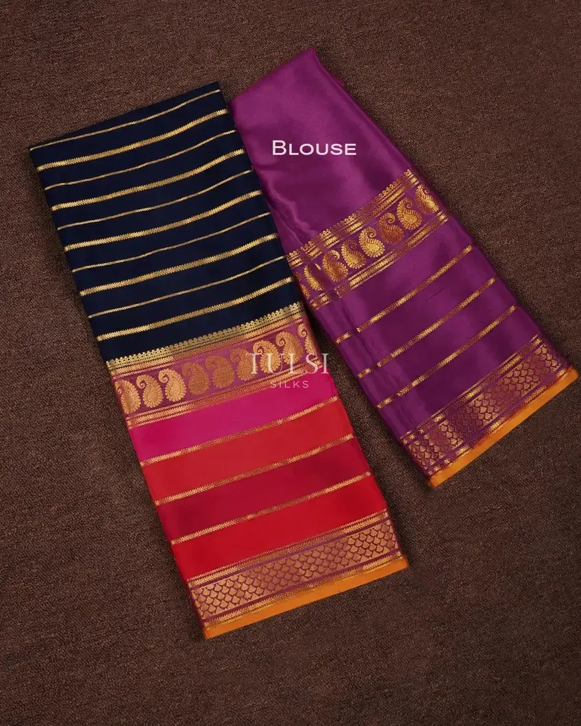 Blue Mysore Silk Saree T723543-image