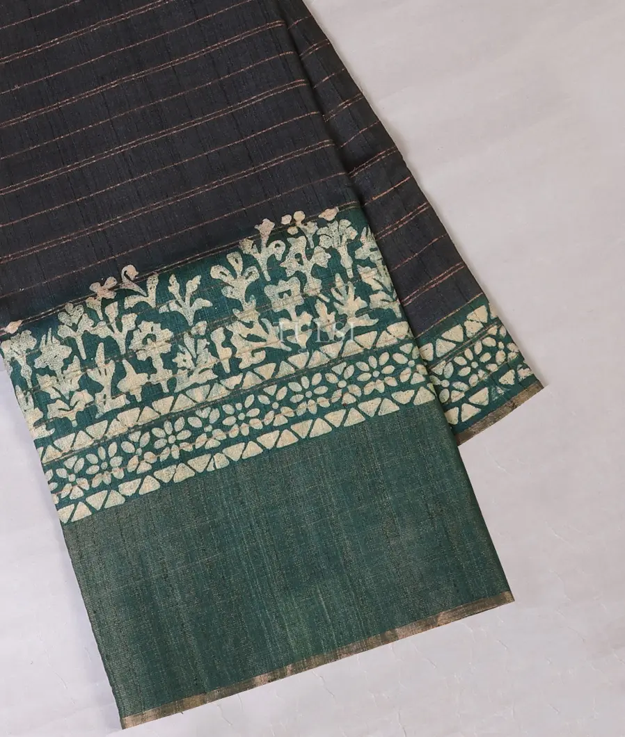 Grey Tussar Printed Saree T625444-image