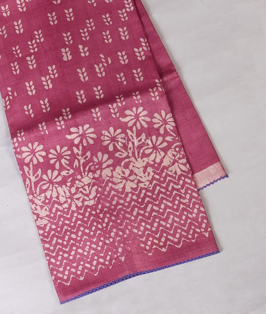 Pink Tussar Printed Saree T695004-image