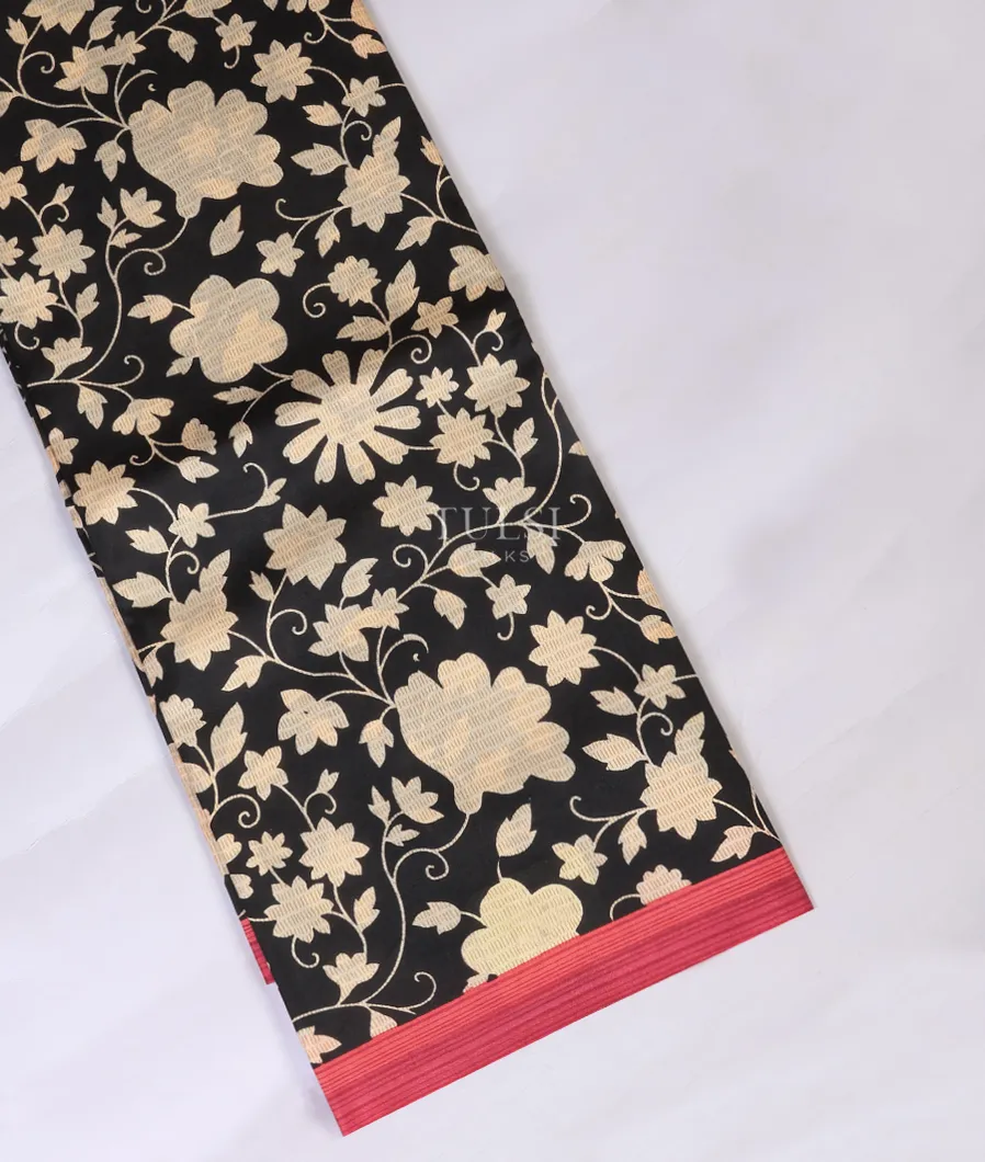 Black Printed Silk Saree T705850-image