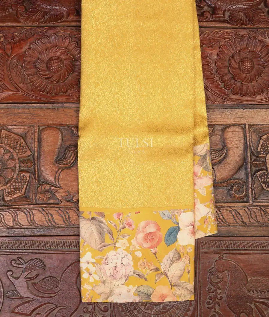 Yellow Printed Kanjivaram Silk Saree T713026-image