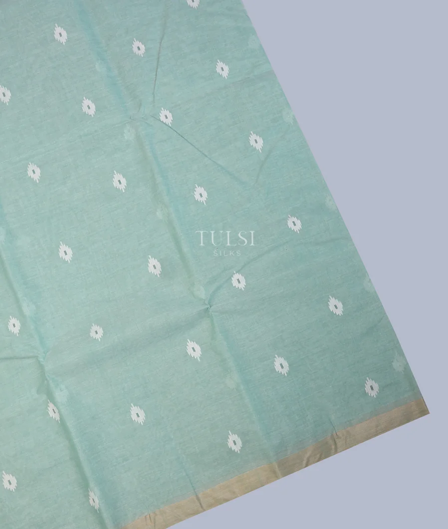 Light Green Muslin Cotton Saree T656092 (Without Blouse)-image