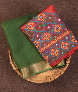 green-handwoven-linen-saree-t707655-t707655-a