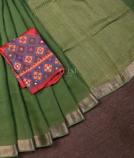 green-handwoven-linen-saree-t707655-t707655-b