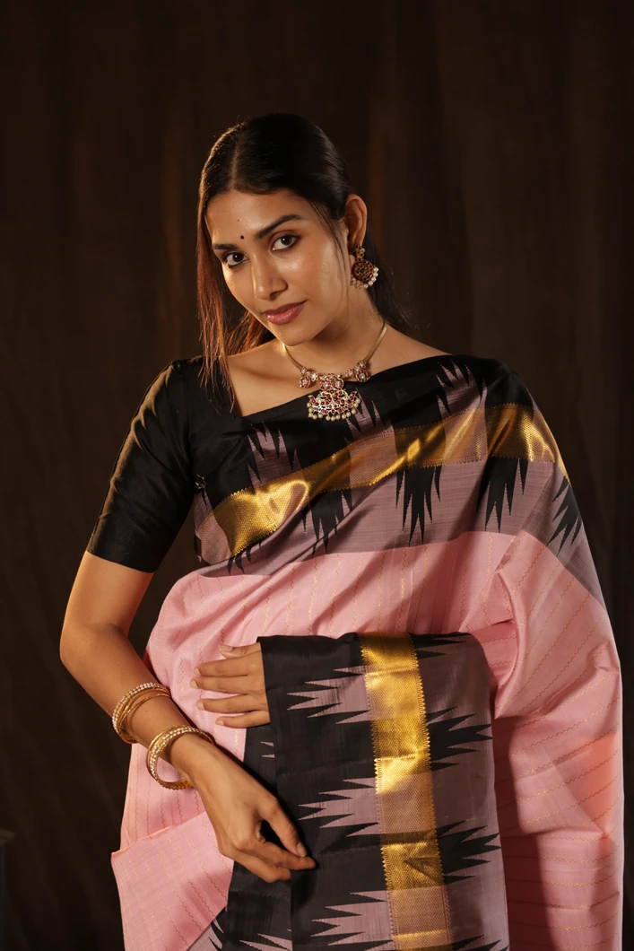 Pink Kanjivaram Silk Saree T701206-image