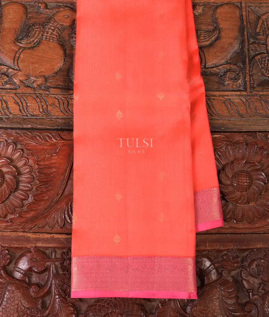Orangish Pink Soft Silk Saree T714844-image