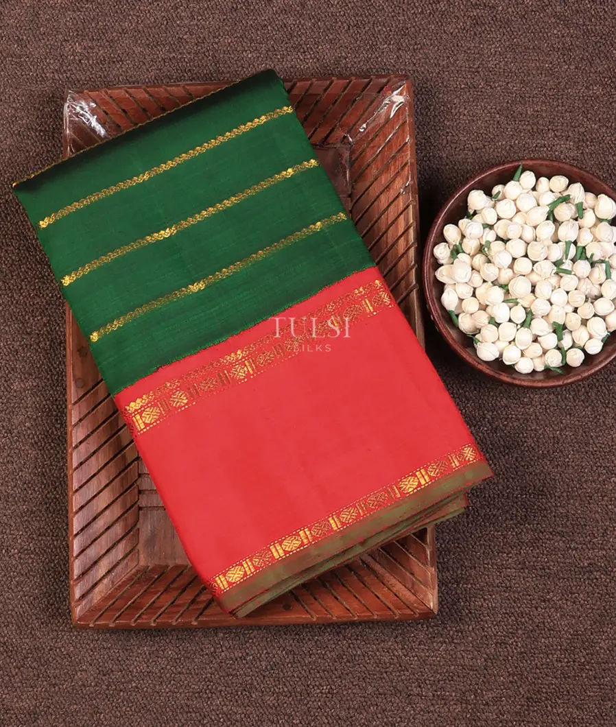 Bottle Green Kanjivaram Silk Saree T678656-1-image