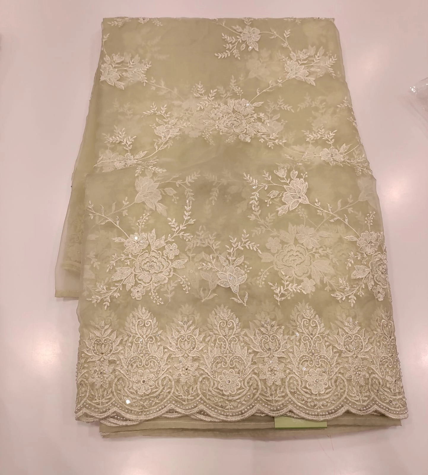 Yellow Kora Organza Embroidery Saree T691329-image