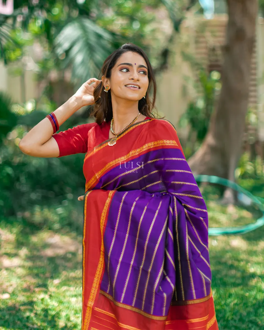 Purple Kanjivaram Silk Saree T725267-image