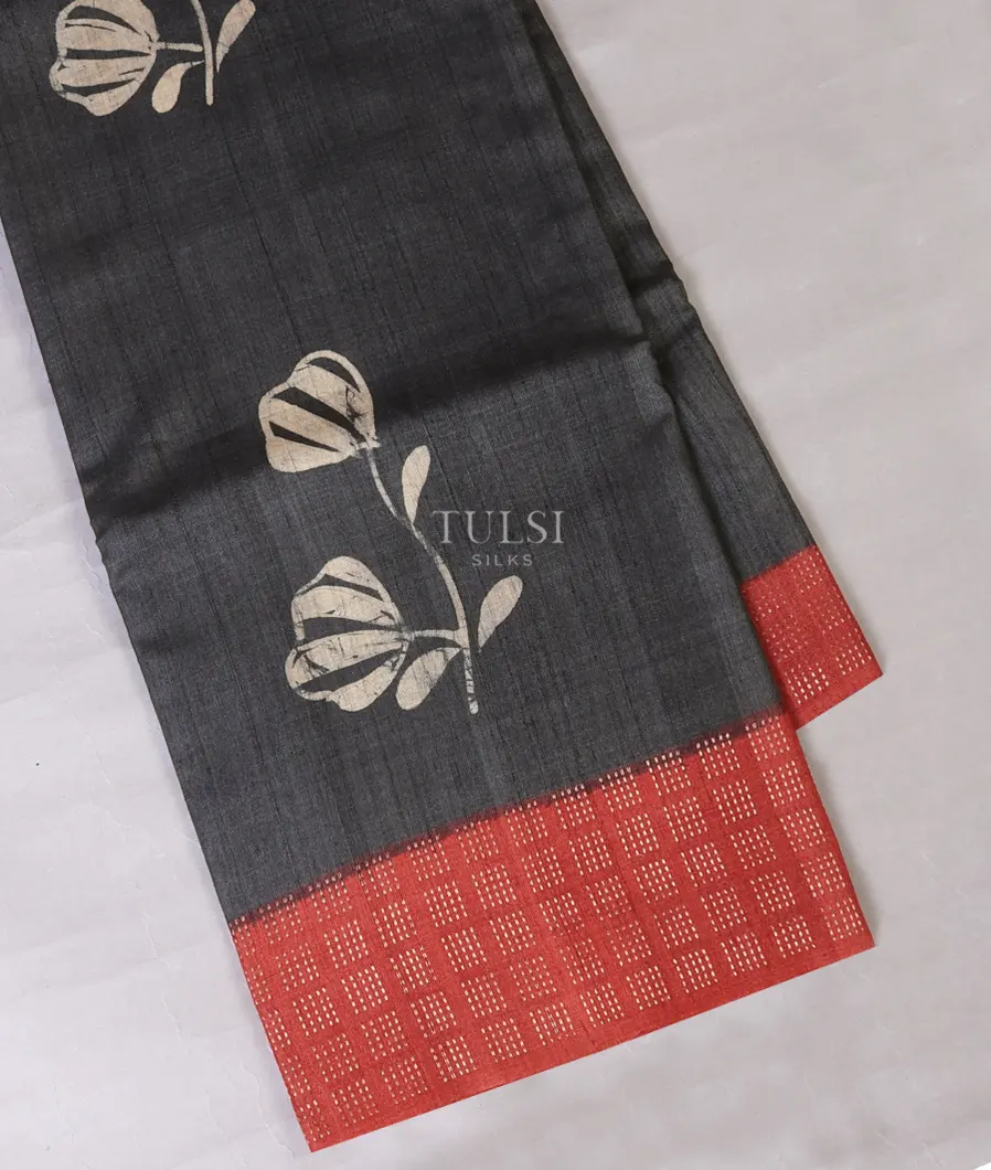 Grey Tussar Printed Saree T694936-image