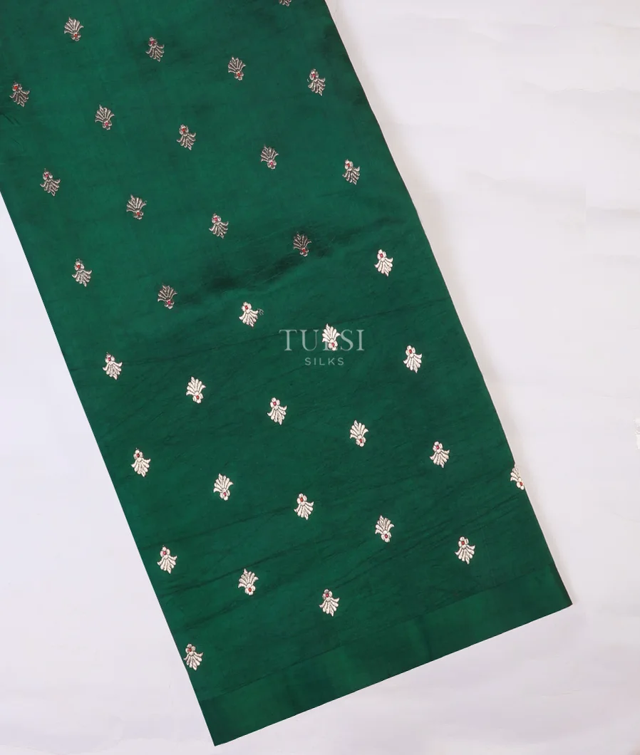 Dark Green Banaras Silk Saree T714350-image