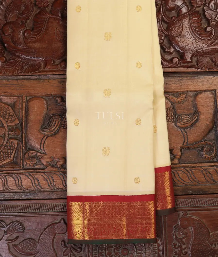 Cream Kanjivaram Silk Saree T726043-image