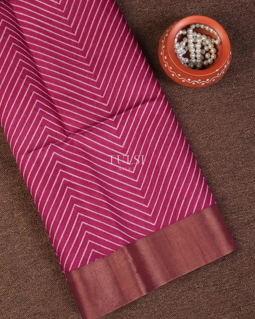 Purple Printed Raw Silk Saree T721289-image