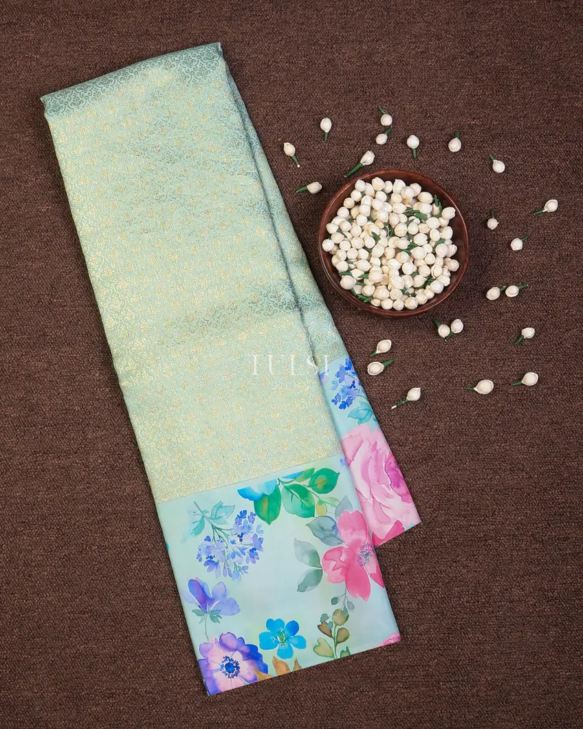 Blue Printed Kanjivaram Silk Saree T692913-image