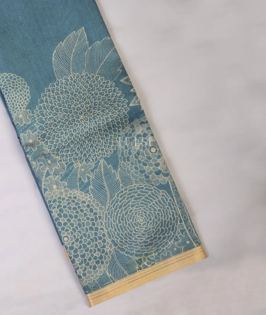 Blue Tussar Printed Saree T717838-image