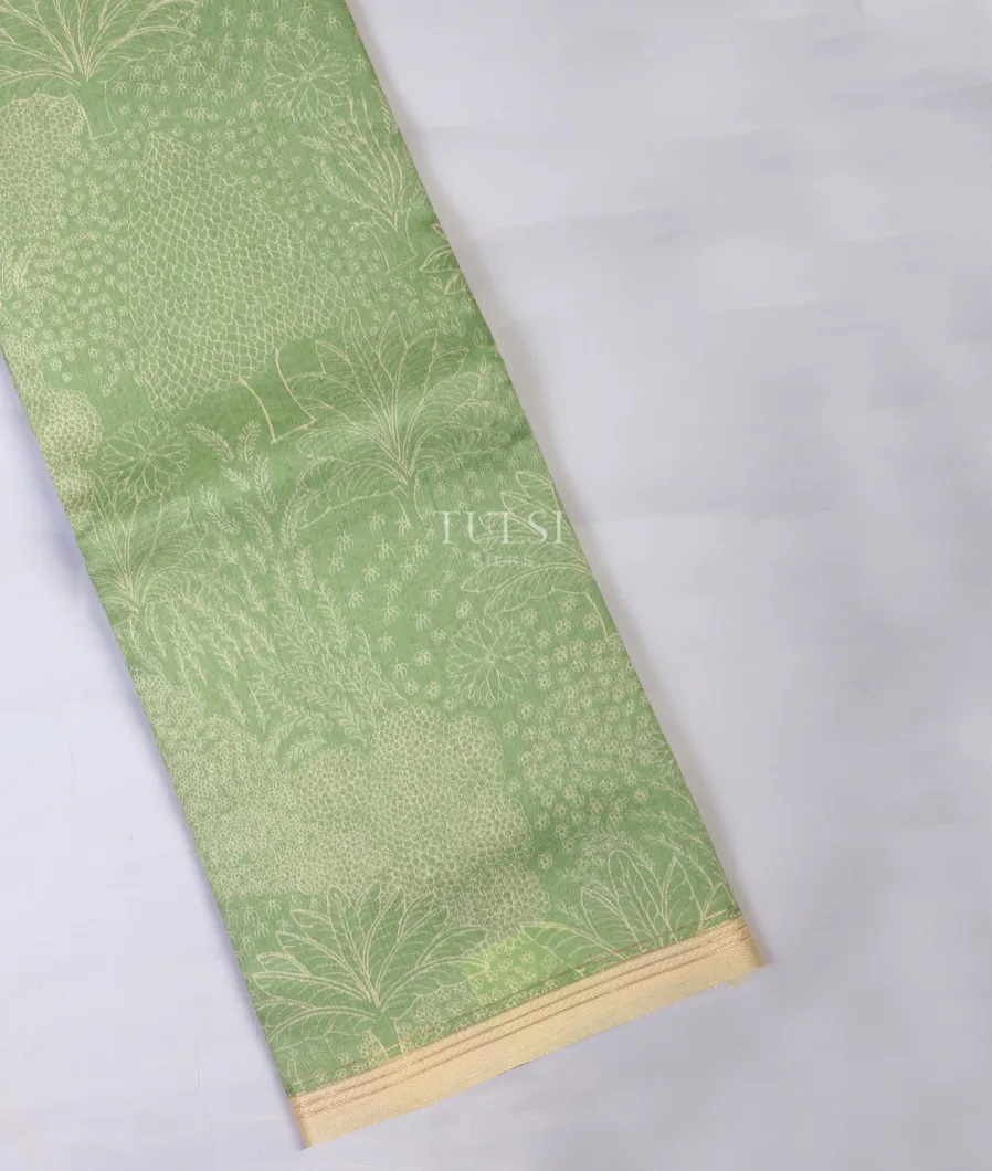 Green Tussar Printed Saree T717839-image